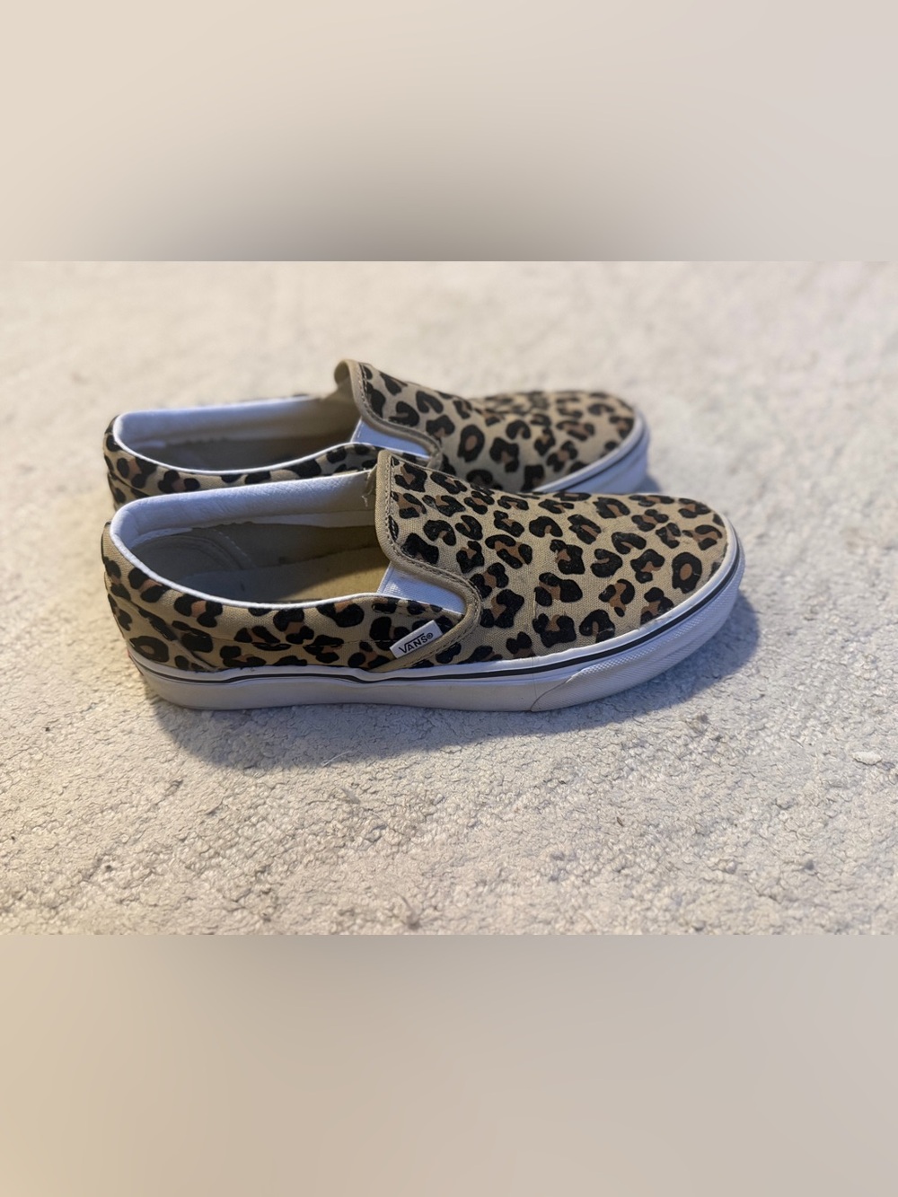 Vans Slip-On Sneakers Leopard Print Tan Black